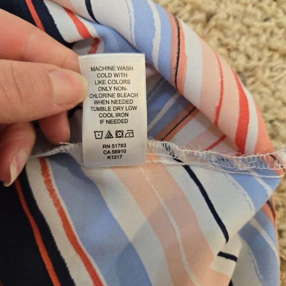 Maurices Red, Blue, Pink and White Striped Tank Top Size 2 - Picture 5 of 7